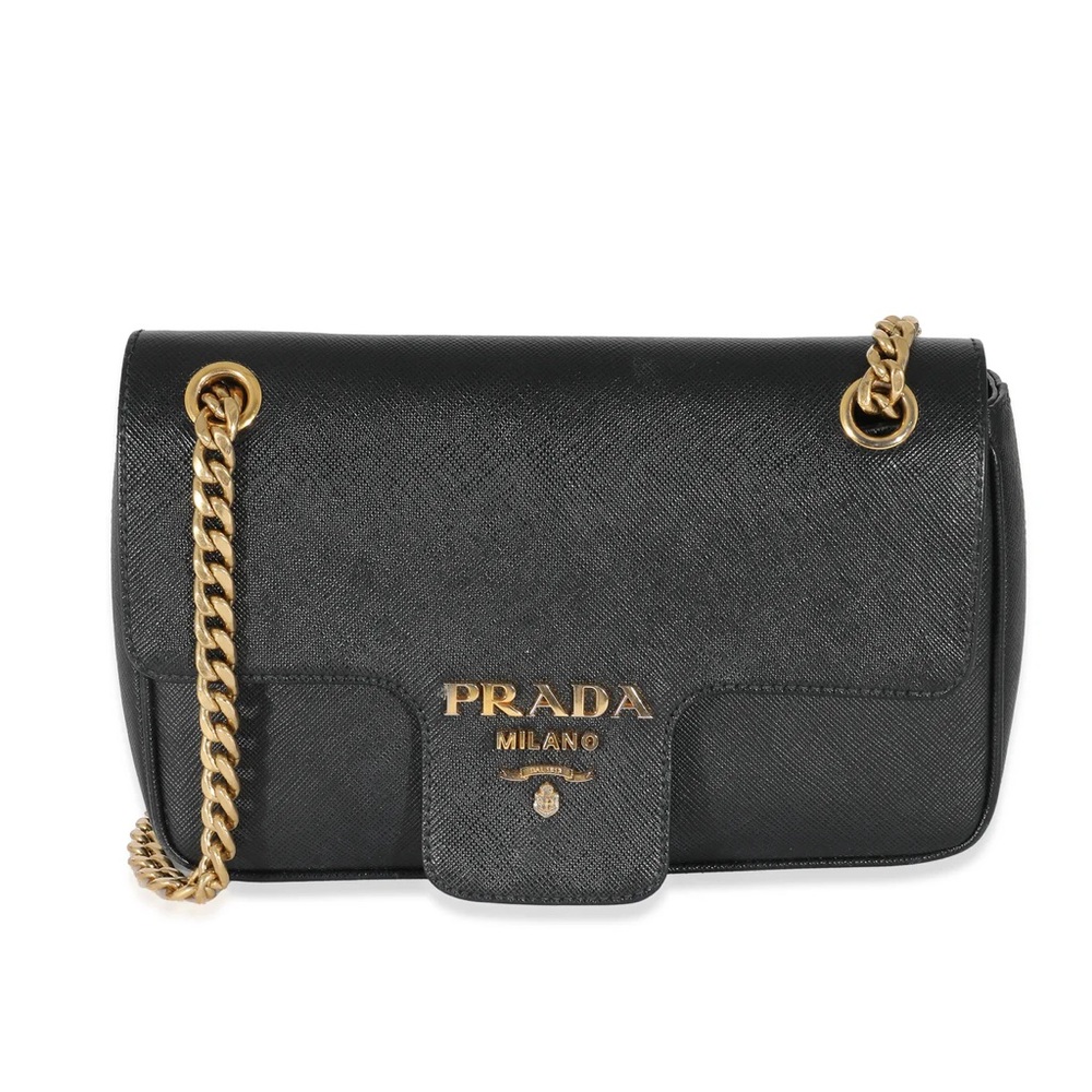 Prada Pattina Flap Shoulder Bag Saffiano Leather Handbag
